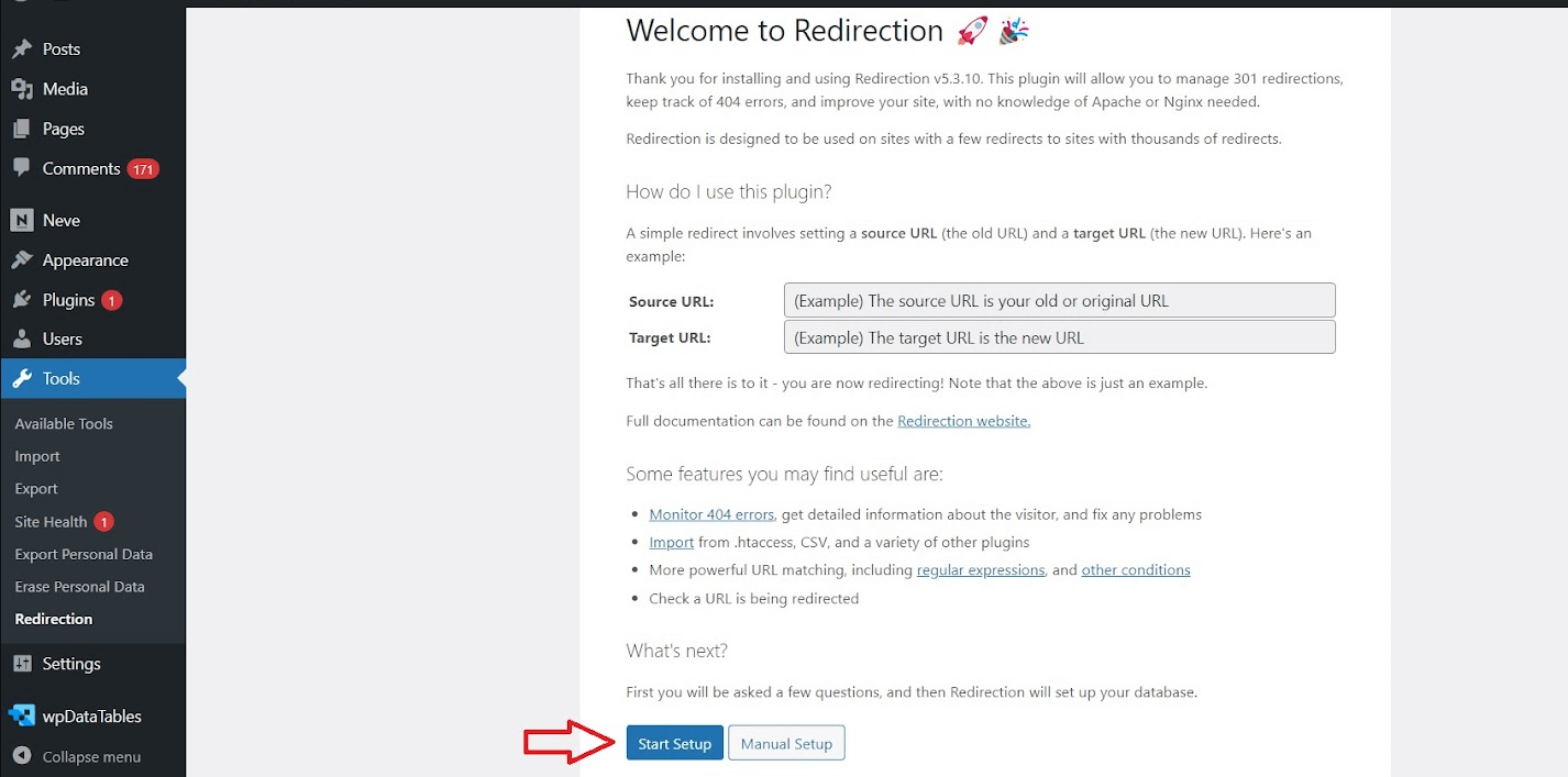 Start setting up redirect plugin