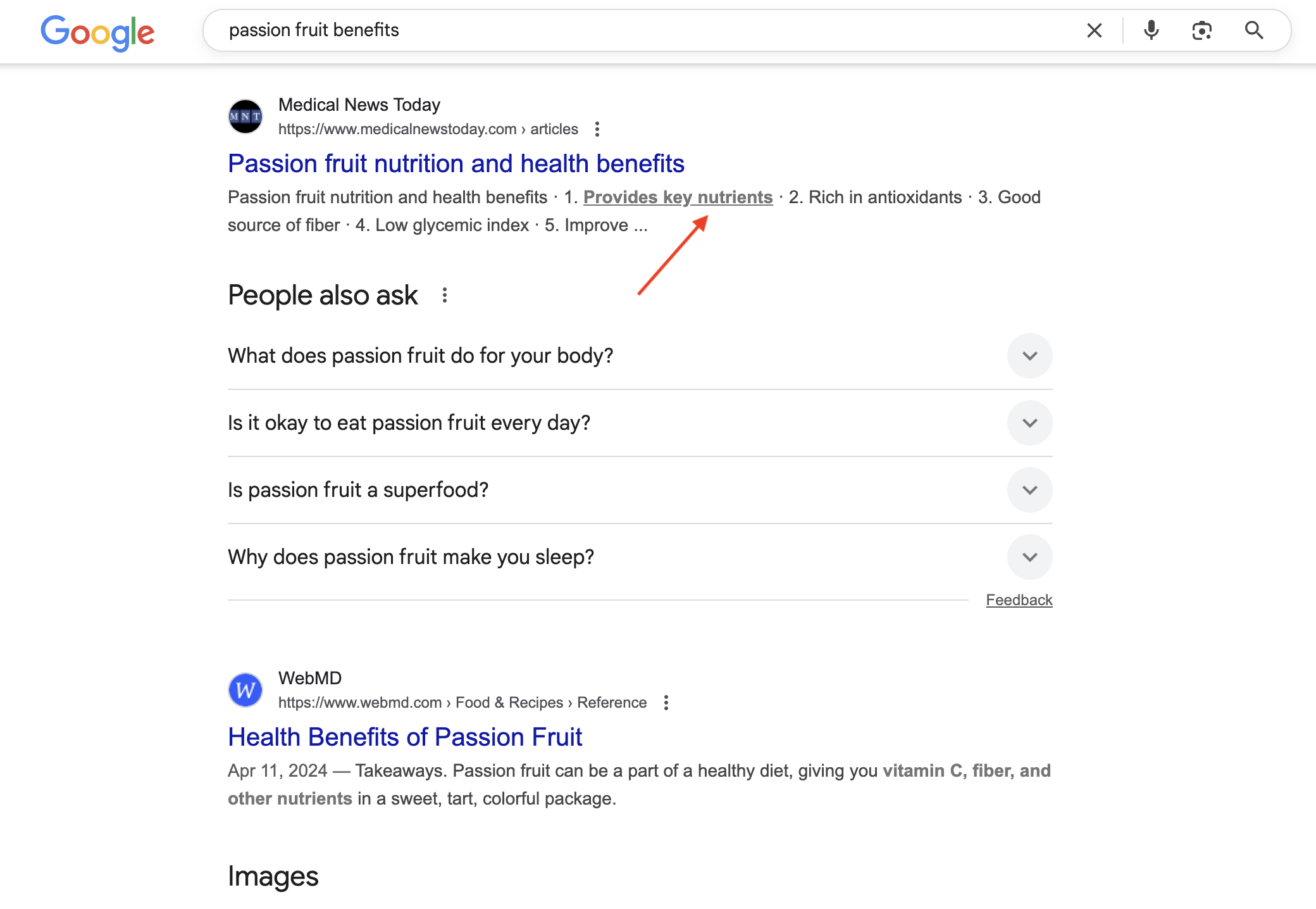 Google SERP Showing Scroll-to-Text Highlight