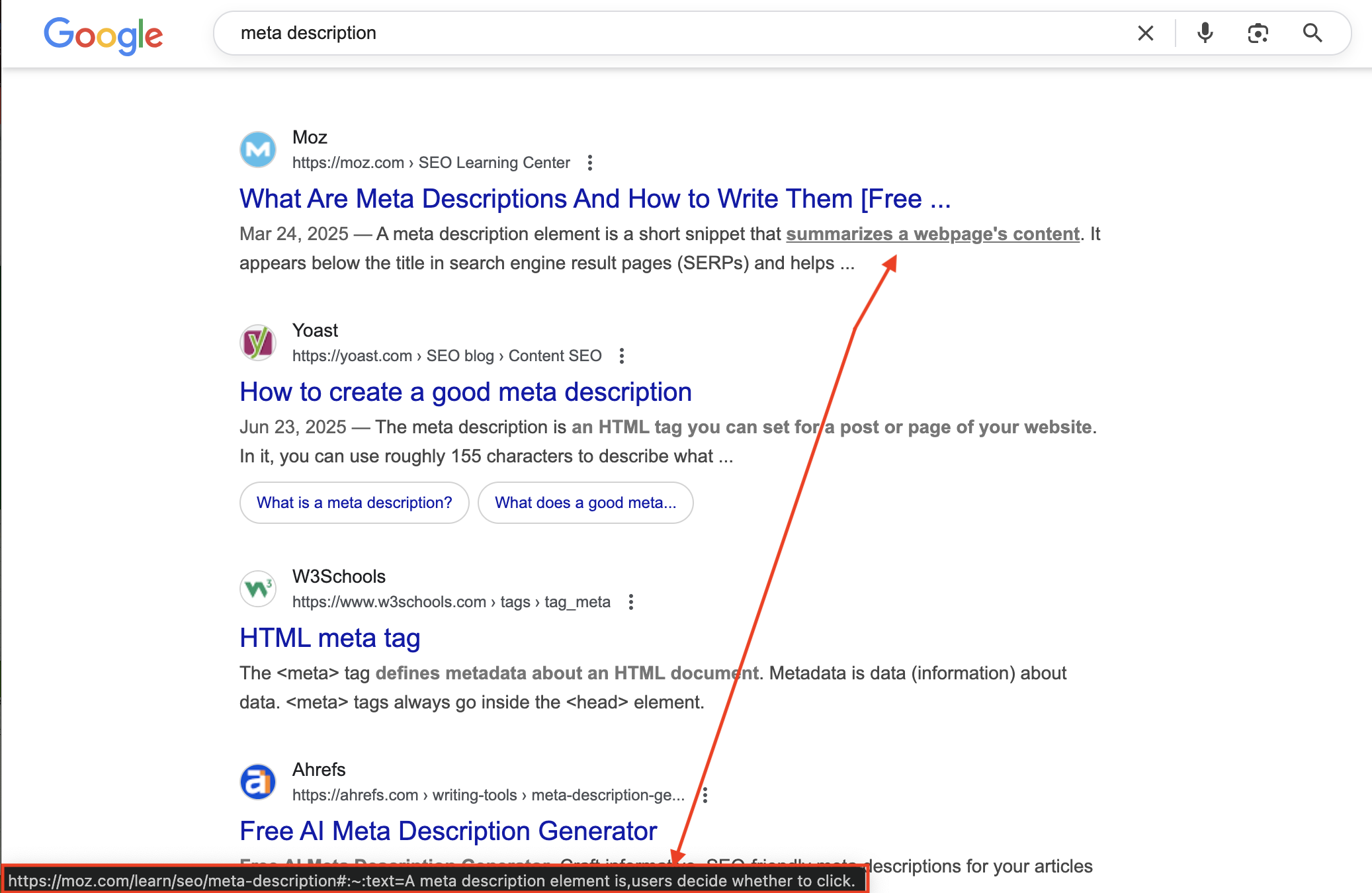Scroll-to-Text Fragment Appearing in Meta Snippet